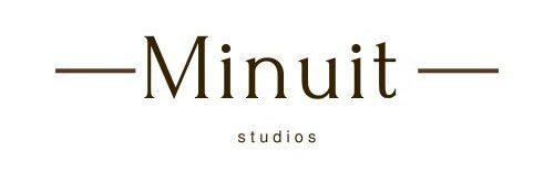 Minuit Studios brown logo on white background - creative fashion, beauty, music and lifestyle photography and videography with a French flaire based in Texas USA